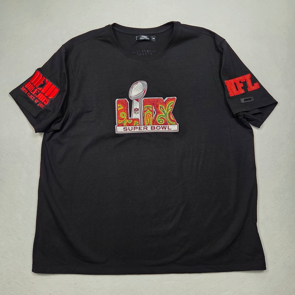 Pro Standard Super Bowl LIX T-Shirt 3XL Fits 2X Black New Orleans Beaded NFL LIX